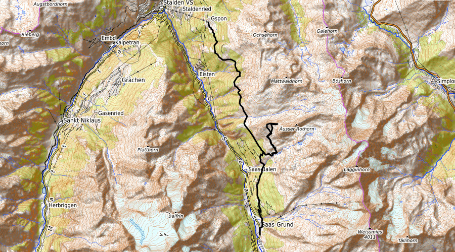 Sattel - trasa wycieczki