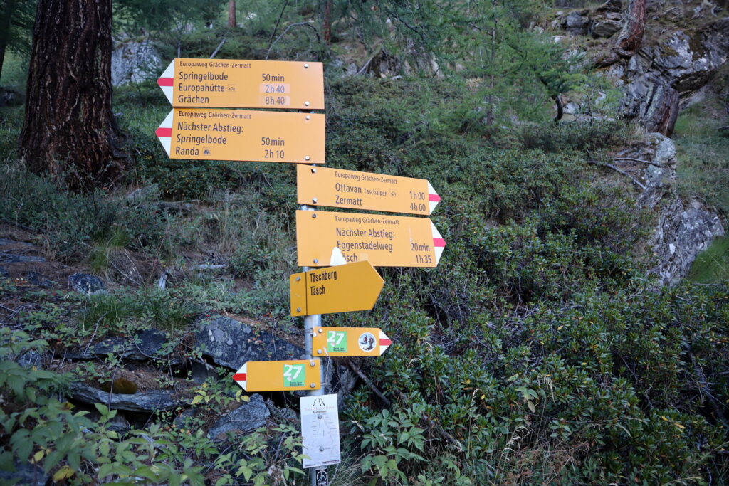 Szlakowskazy przy szlaku Europaweg