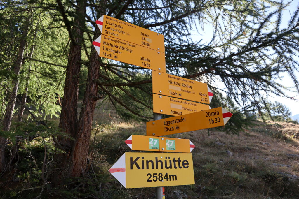 Szlakowskazy przy Kinhütte